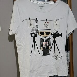 Karl Lagerfeld White Graphic T-Shirt